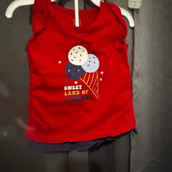 Other - Sweet Land of Liberty Red Kids Tank Top and shorts set size 2T